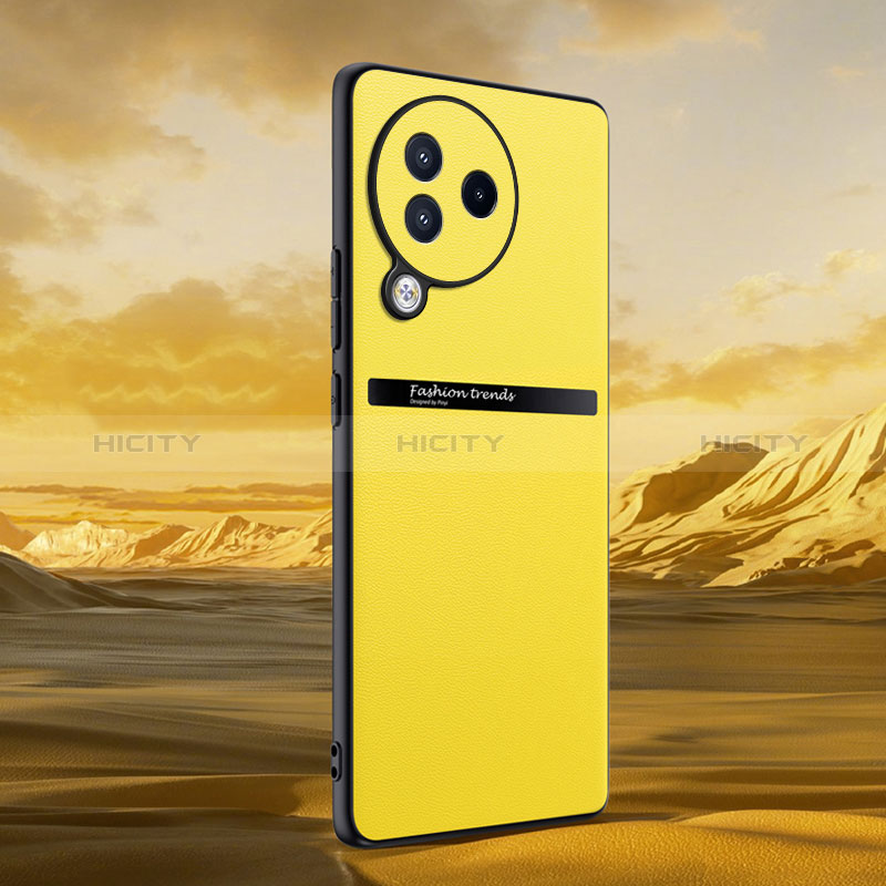 Funda Lujo Cuero Carcasa QK4 para Xiaomi Civi 3 5G Amarillo