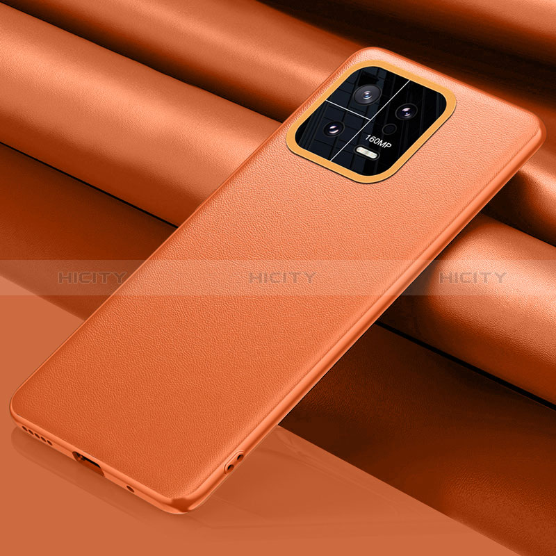 Funda Lujo Cuero Carcasa QK4 para Xiaomi Mi 13 5G Naranja