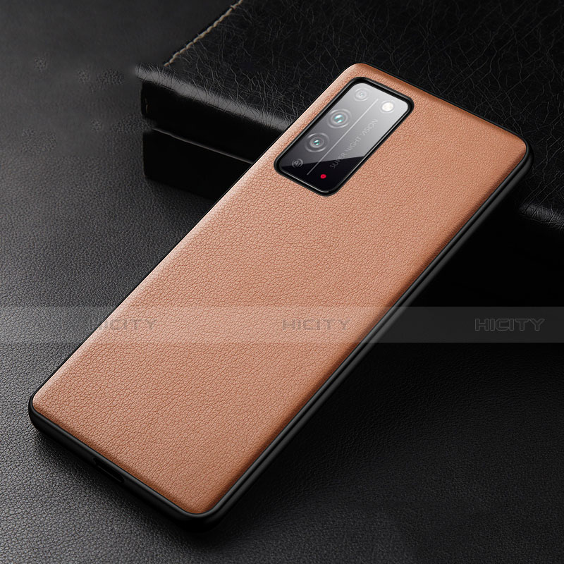 Funda Lujo Cuero Carcasa R01 para Huawei Honor X10 5G Naranja