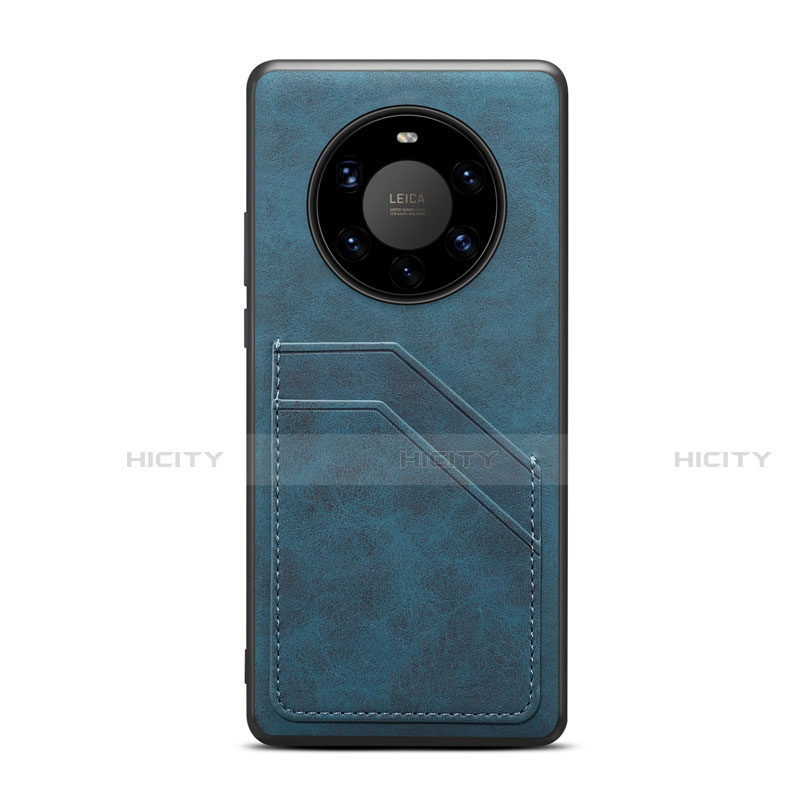 Funda Lujo Cuero Carcasa R01 para Huawei Mate 40 Pro+ Plus Azul