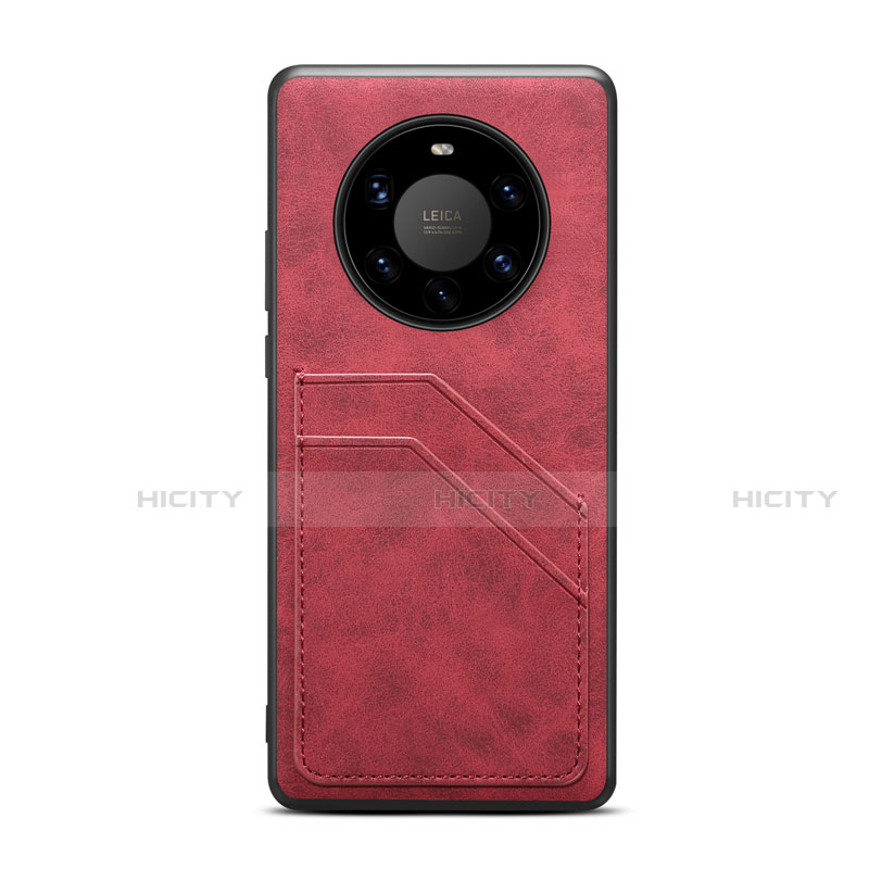 Funda Lujo Cuero Carcasa R01 para Huawei Mate 40 Pro+ Plus Rojo