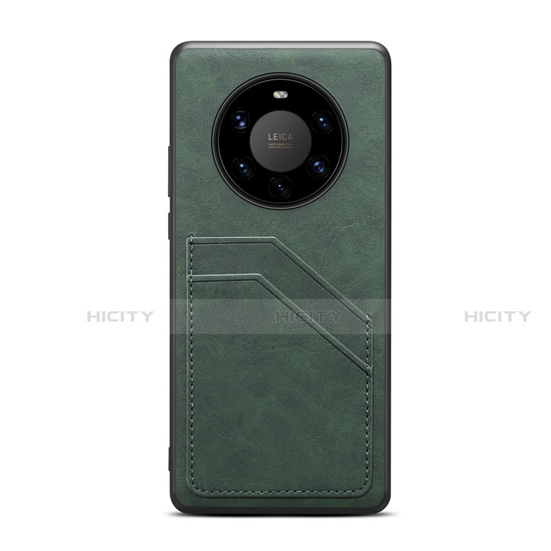 Funda Lujo Cuero Carcasa R01 para Huawei Mate 40 Pro+ Plus Verde Noche