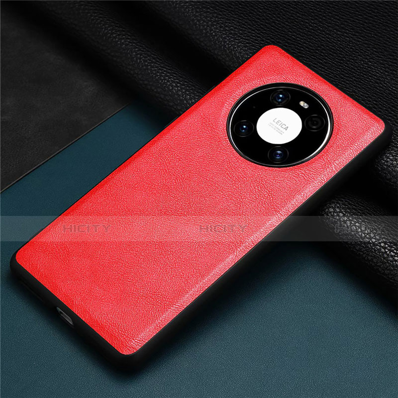 Funda Lujo Cuero Carcasa R01 para Huawei Mate 40 Rojo