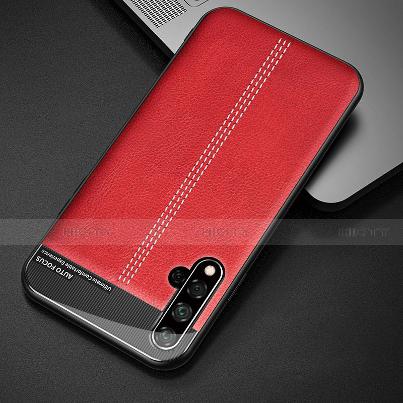 Funda Lujo Cuero Carcasa R01 para Huawei Nova 5 Rojo