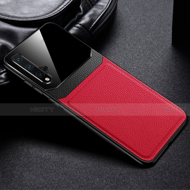 Funda Lujo Cuero Carcasa R01 para Huawei Nova 5T Rojo