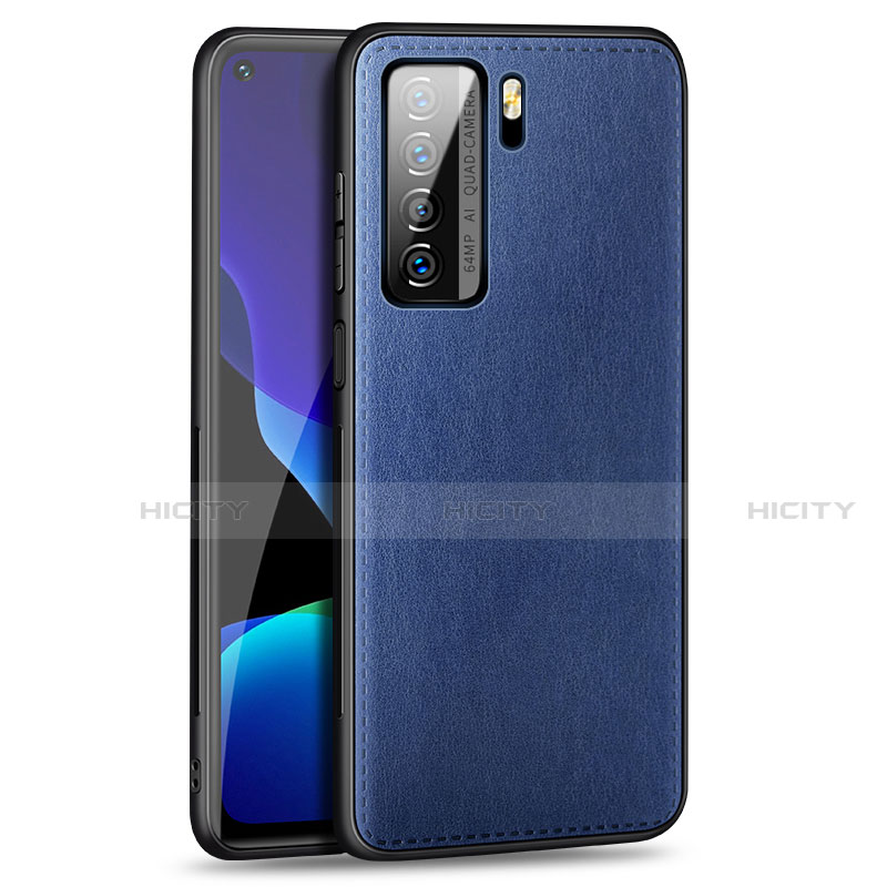 Funda Lujo Cuero Carcasa R01 para Huawei P40 Lite 5G Azul