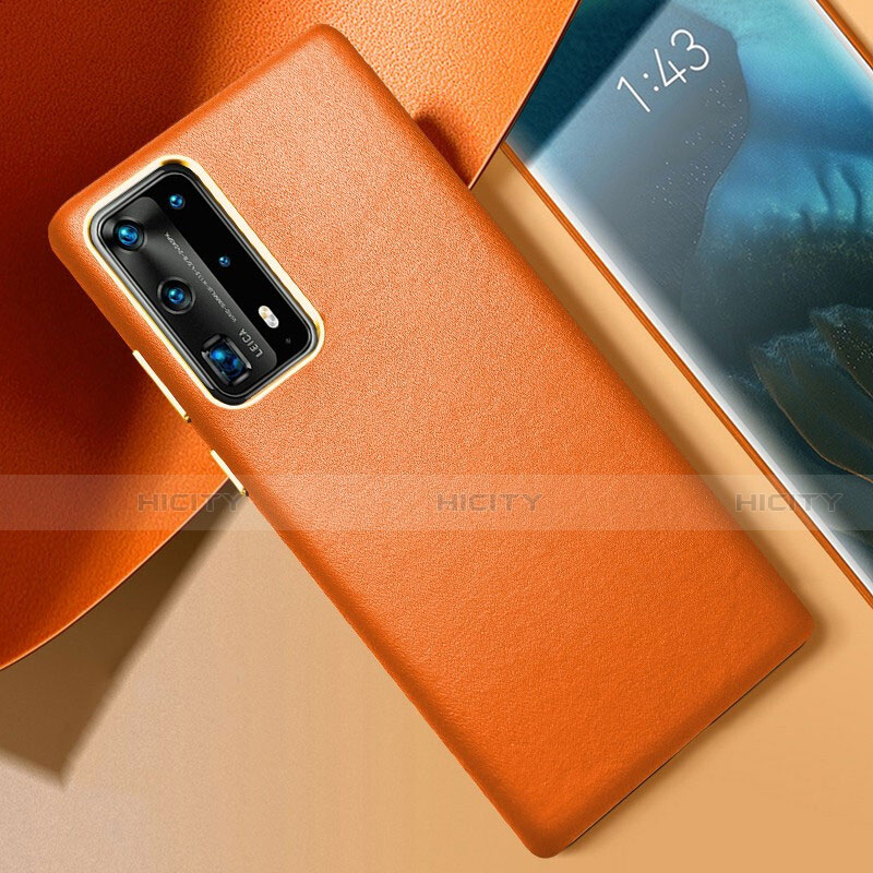 Funda Lujo Cuero Carcasa R01 para Huawei P40 Pro+ Plus Naranja