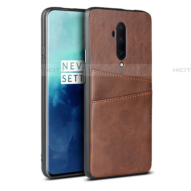 Funda Lujo Cuero Carcasa R01 para OnePlus 7T Pro Marron