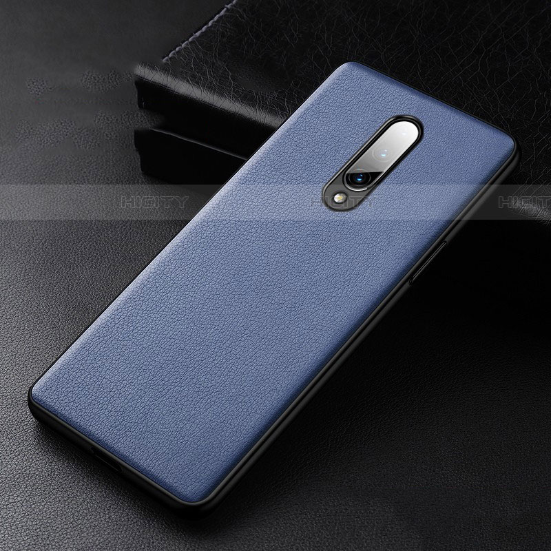 Funda Lujo Cuero Carcasa R01 para OnePlus 8 Azul