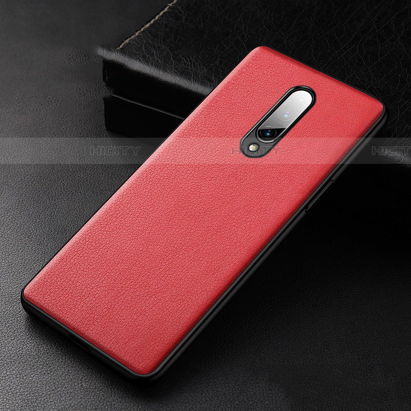 Funda Lujo Cuero Carcasa R01 para OnePlus 8 Rojo