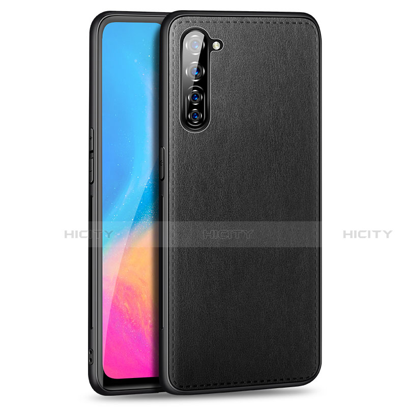 Funda Lujo Cuero Carcasa R01 para Oppo A91 Negro