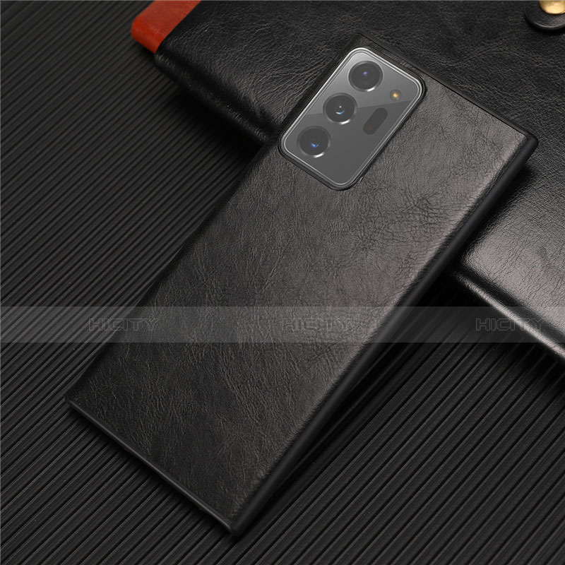 Funda Lujo Cuero Carcasa R01 para Samsung Galaxy Note 20 Ultra 5G Negro