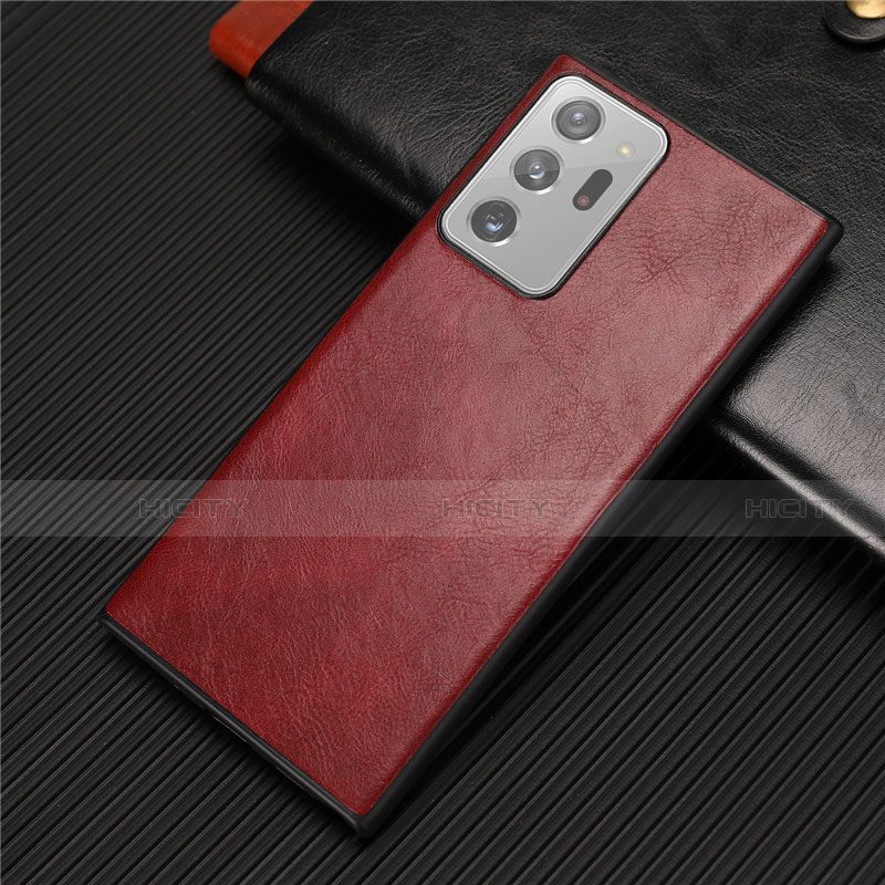 Funda Lujo Cuero Carcasa R01 para Samsung Galaxy Note 20 Ultra 5G Rojo