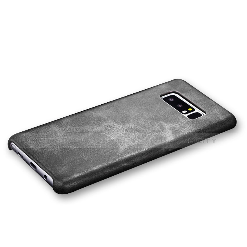 Funda Lujo Cuero Carcasa R01 para Samsung Galaxy Note 8 Duos N950F Negro