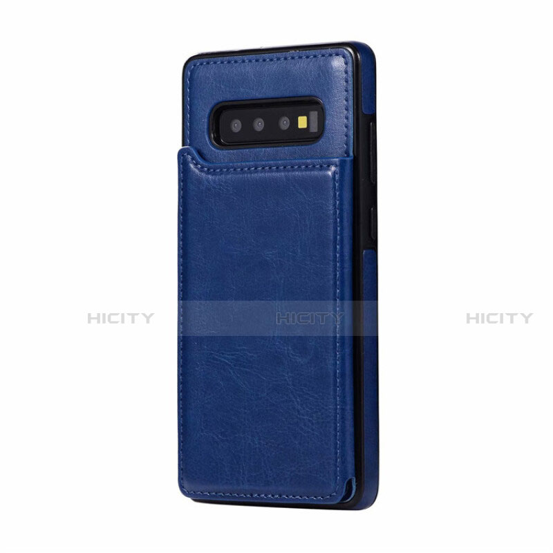 Funda Lujo Cuero Carcasa R01 para Samsung Galaxy S10 Plus Azul