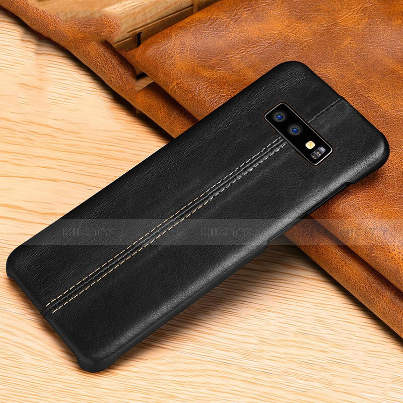 Funda Lujo Cuero Carcasa R01 para Samsung Galaxy S10e Negro