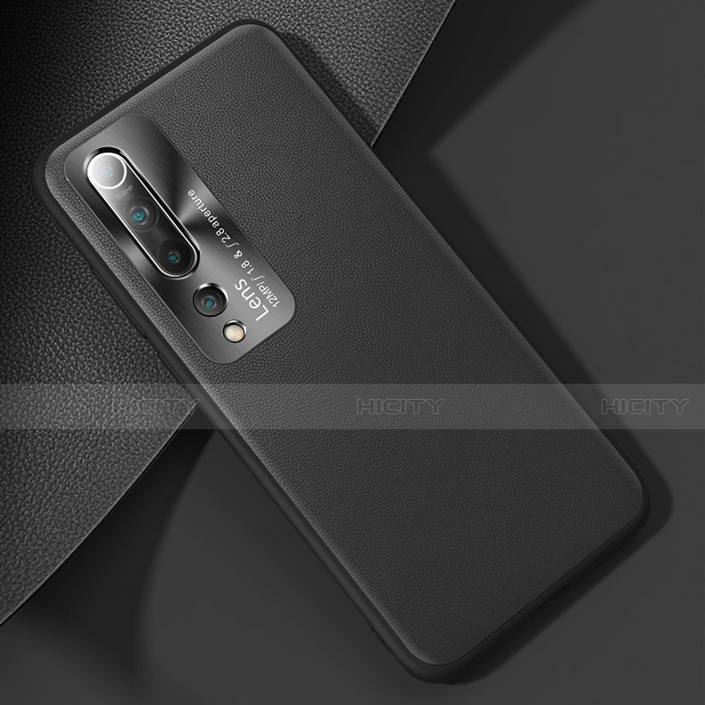 Funda Lujo Cuero Carcasa R01 para Xiaomi Mi 10 Negro