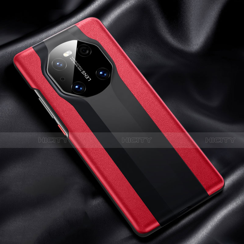 Funda Lujo Cuero Carcasa R02 para Huawei Mate 40 Rojo