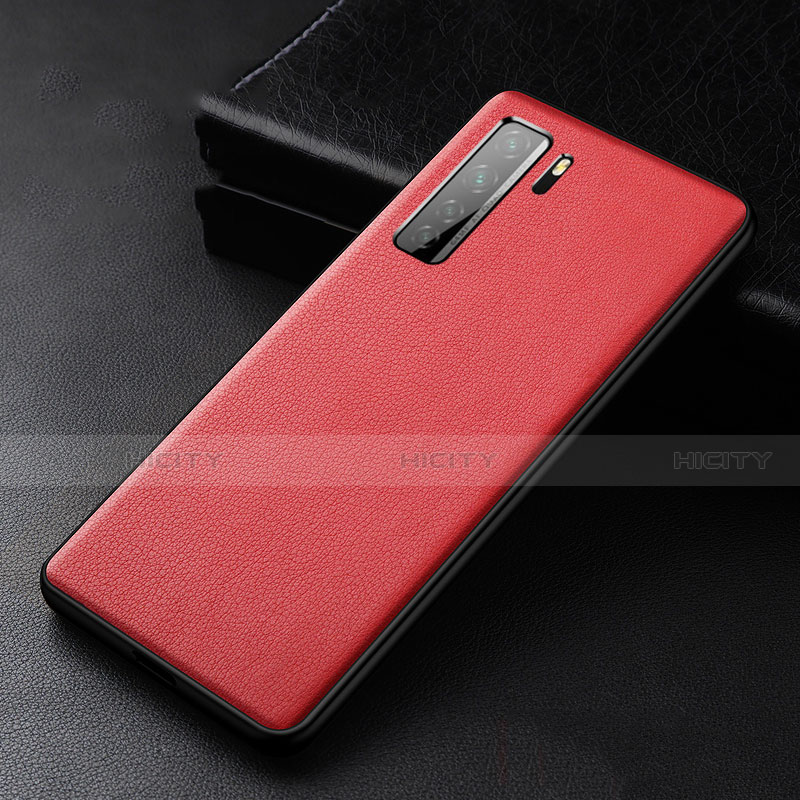 Funda Lujo Cuero Carcasa R02 para Huawei Nova 7 SE 5G Rojo