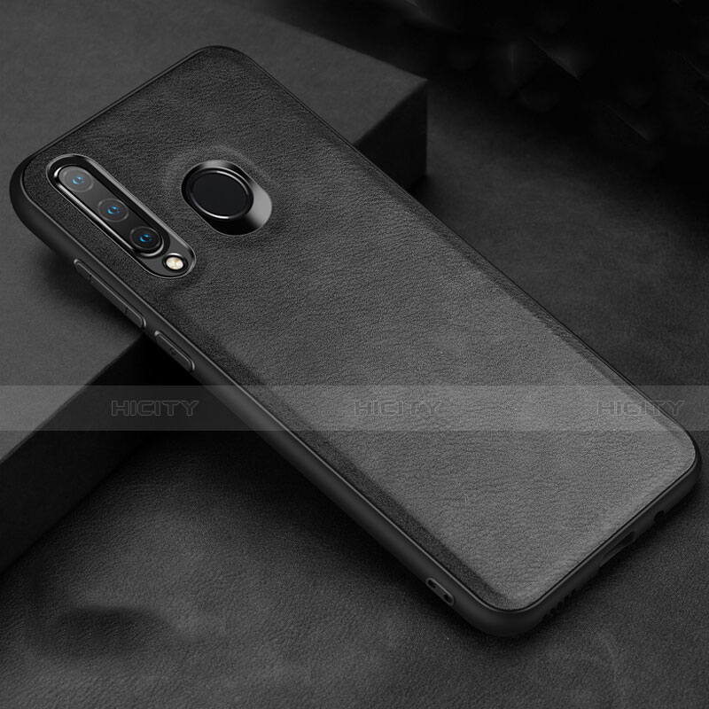 Funda Lujo Cuero Carcasa R02 para Huawei P30 Lite New Edition Negro