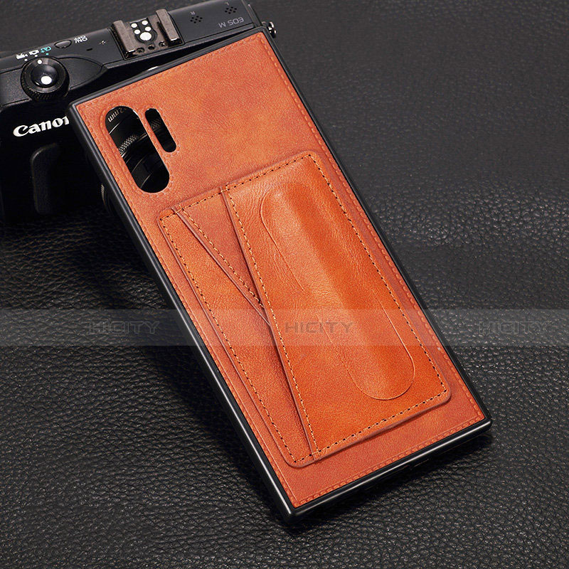 Funda Lujo Cuero Carcasa R02 para Samsung Galaxy Note 10 Plus 5G Naranja