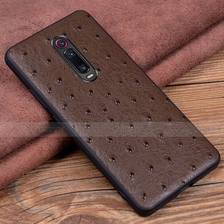 Funda Lujo Cuero Carcasa R02 para Xiaomi Mi 9T Pro Marron