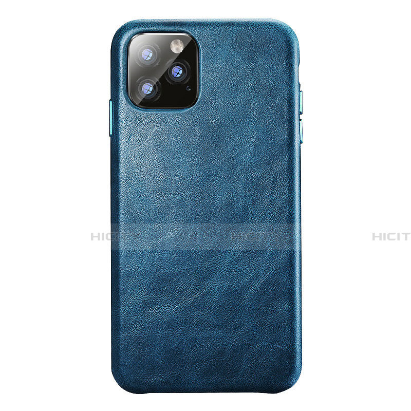Funda Lujo Cuero Carcasa R03 para Apple iPhone 11 Pro Max Azul
