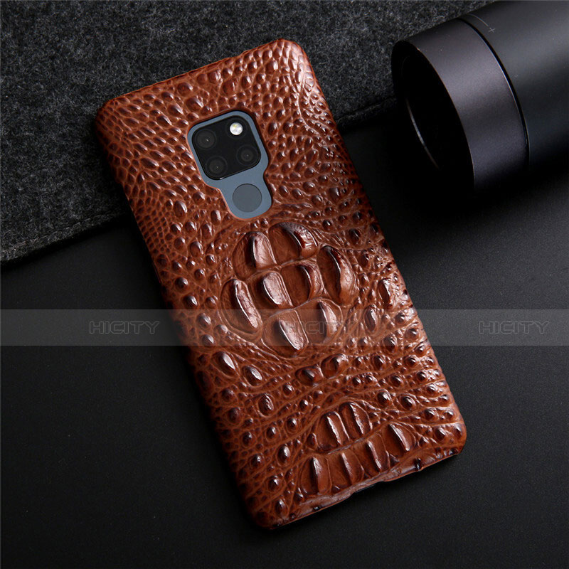 Funda Lujo Cuero Carcasa R03 para Huawei Mate 20 Marron