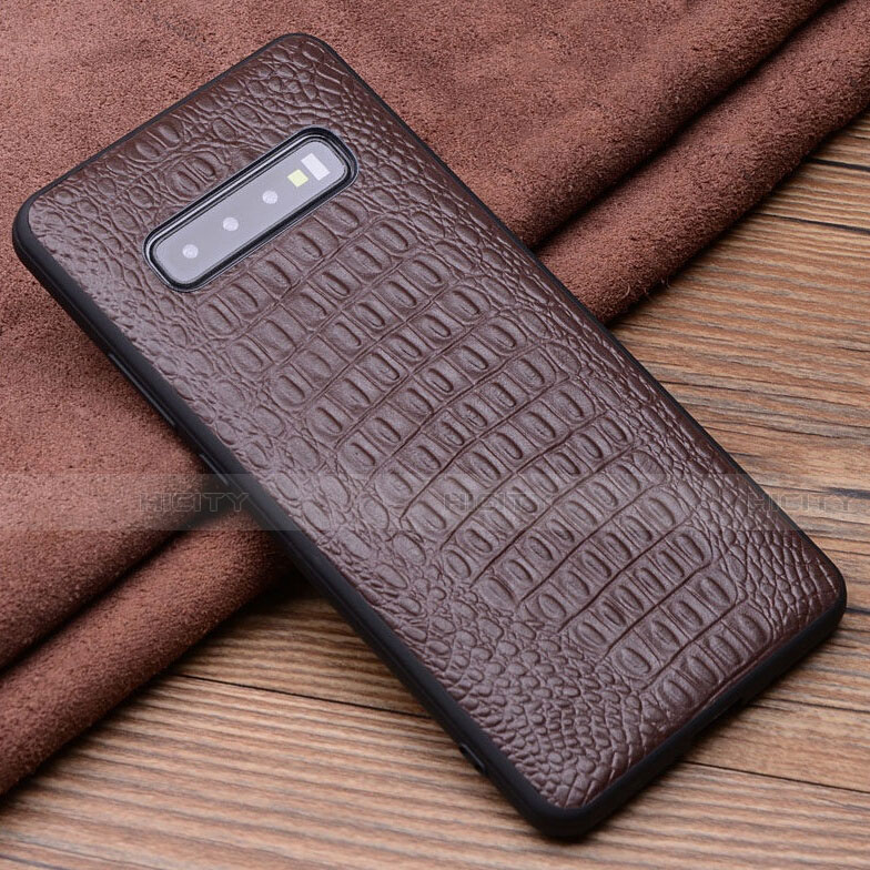 Funda Lujo Cuero Carcasa R03 para Samsung Galaxy S10 5G Marron