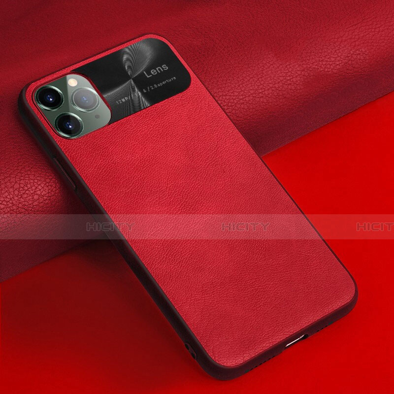 Funda Lujo Cuero Carcasa R04 para Apple iPhone 11 Pro Max Rojo