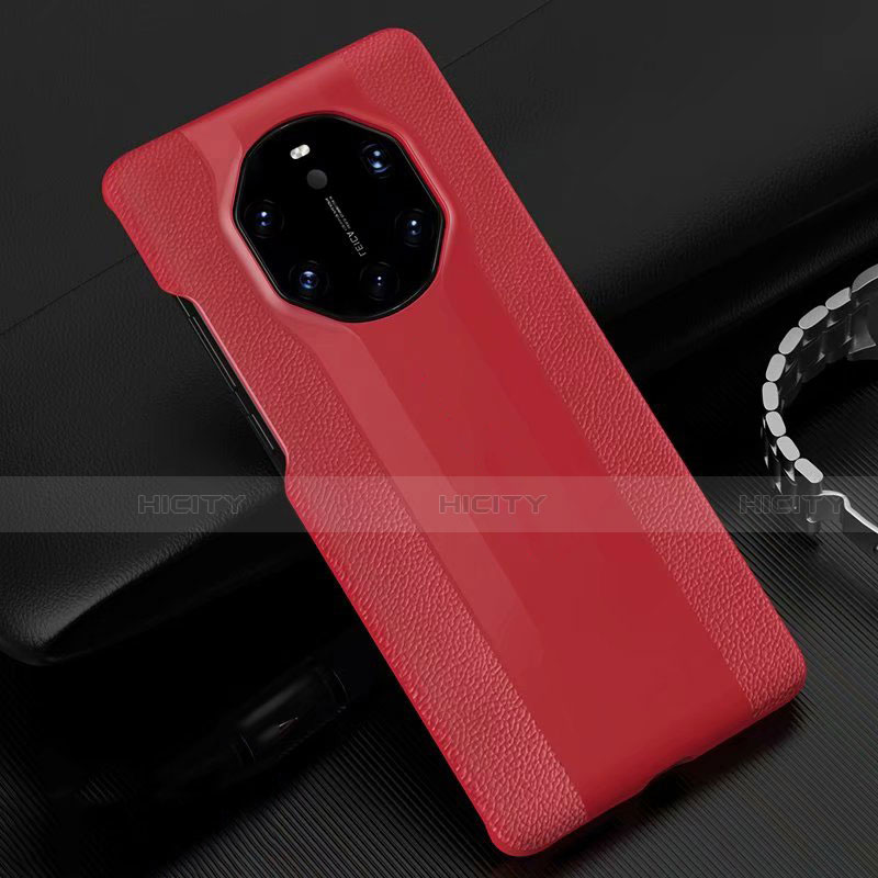 Funda Lujo Cuero Carcasa R04 para Huawei Mate 40 RS Rojo