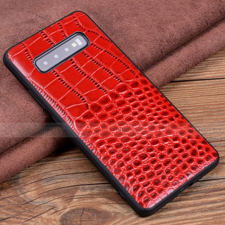 Funda Lujo Cuero Carcasa R04 para Samsung Galaxy S10 5G Rojo