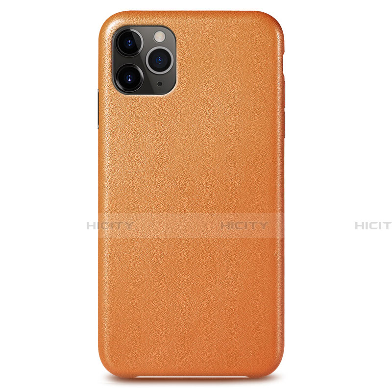 Funda Lujo Cuero Carcasa R05 para Apple iPhone 11 Pro Max Naranja