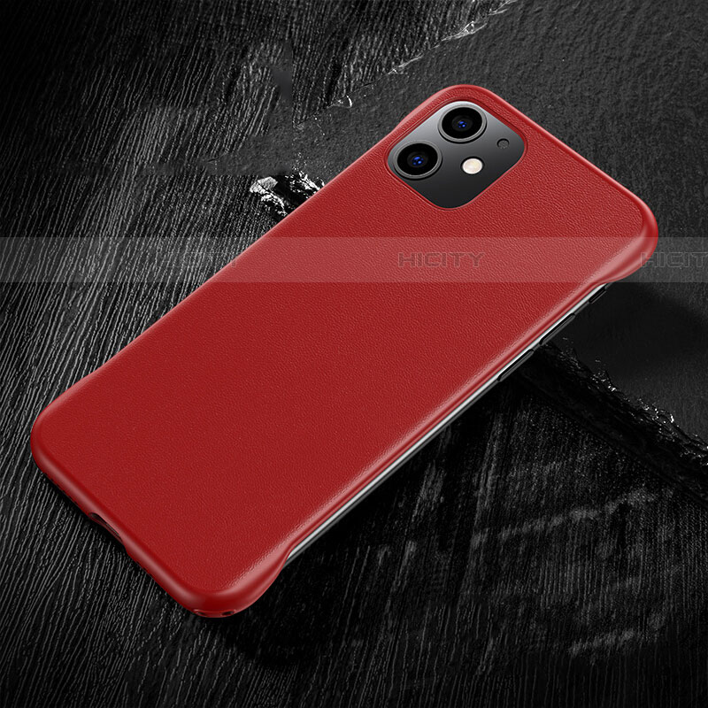 Funda Lujo Cuero Carcasa R05 para Apple iPhone 11 Rojo