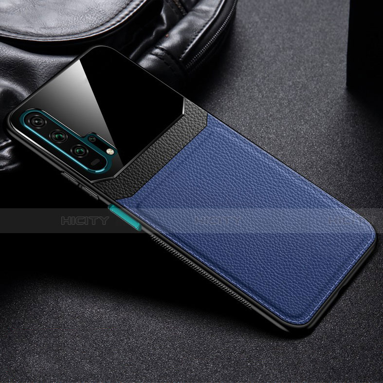 Funda Lujo Cuero Carcasa R05 para Huawei Honor 20 Pro Azul