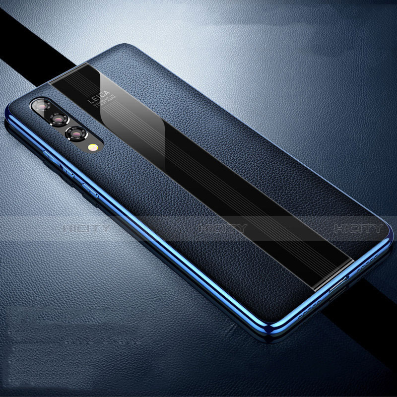 Funda Lujo Cuero Carcasa R05 para Huawei P20 Pro Azul