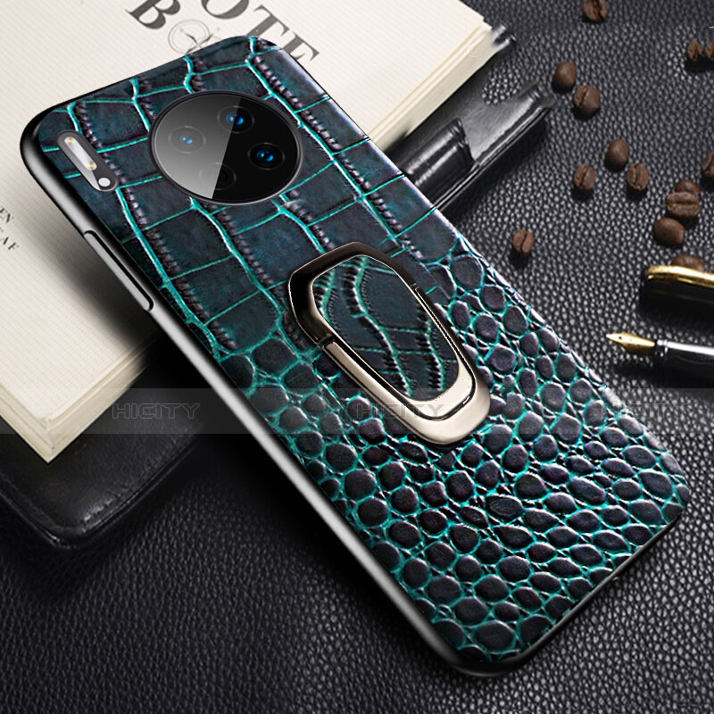 Funda Lujo Cuero Carcasa R06 para Huawei Mate 30 5G Azul