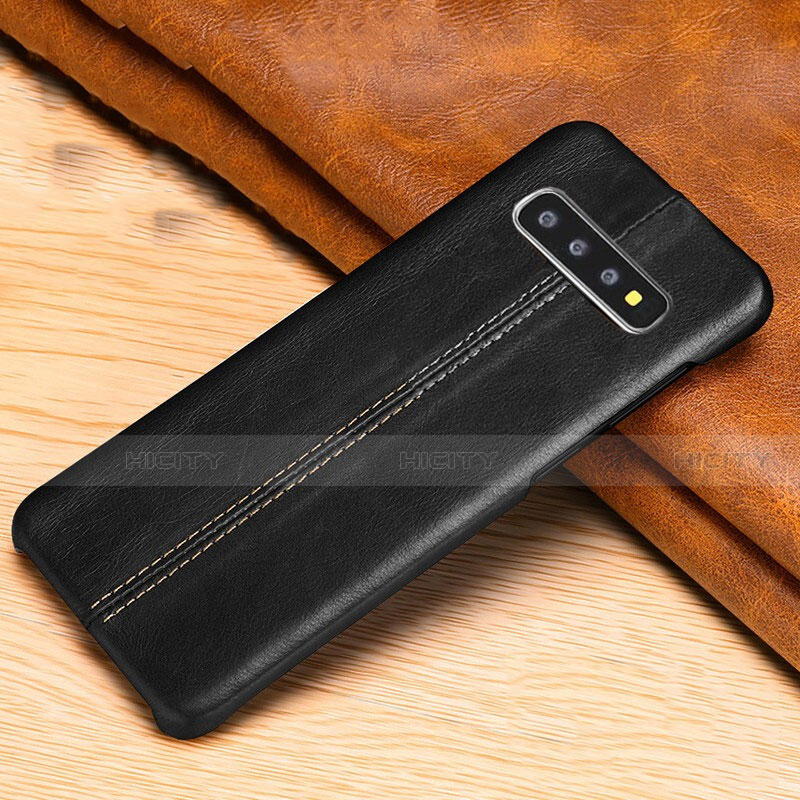 Funda Lujo Cuero Carcasa R06 para Samsung Galaxy S10 Negro