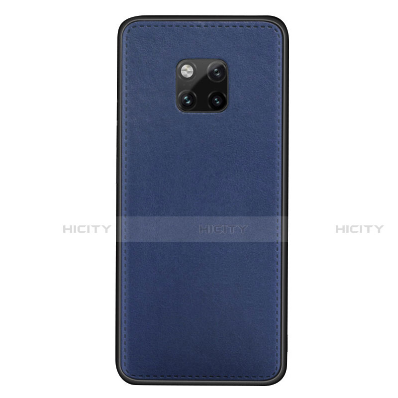 Funda Lujo Cuero Carcasa R07 para Huawei Mate 20 Pro Azul