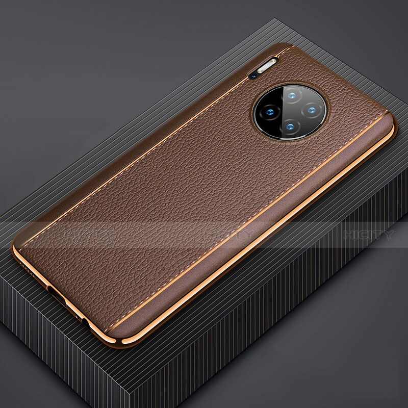 Funda Lujo Cuero Carcasa R07 para Huawei Mate 30 Pro Marron