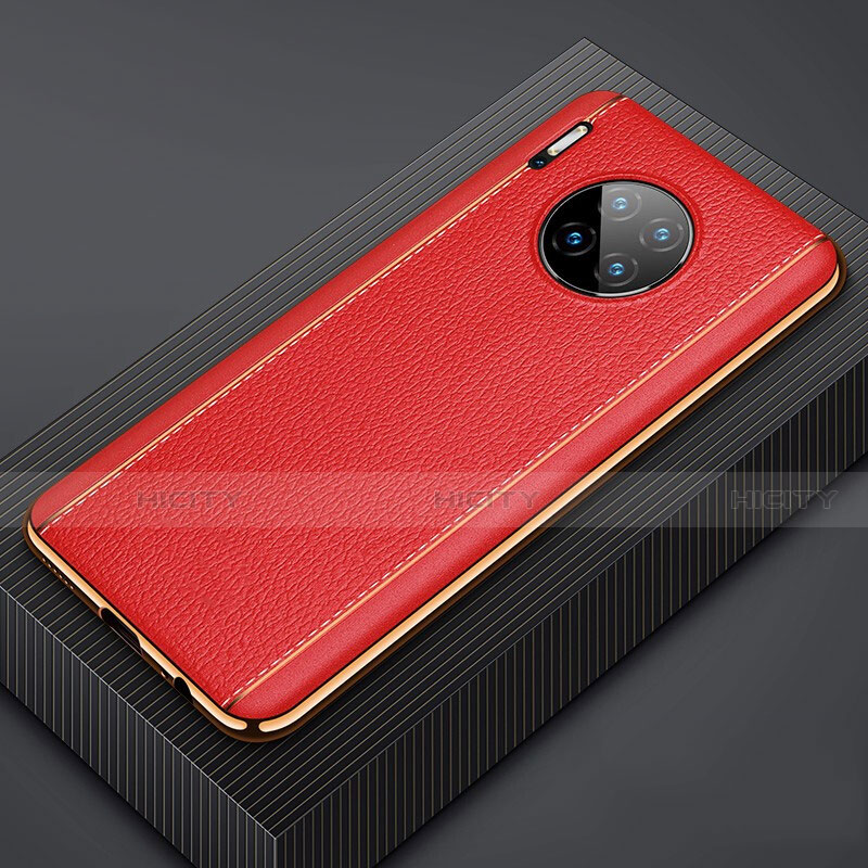 Funda Lujo Cuero Carcasa R07 para Huawei Mate 30 Rojo