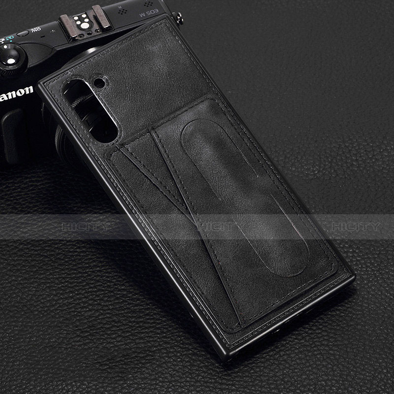 Funda Lujo Cuero Carcasa R07 para Samsung Galaxy Note 10 5G Negro