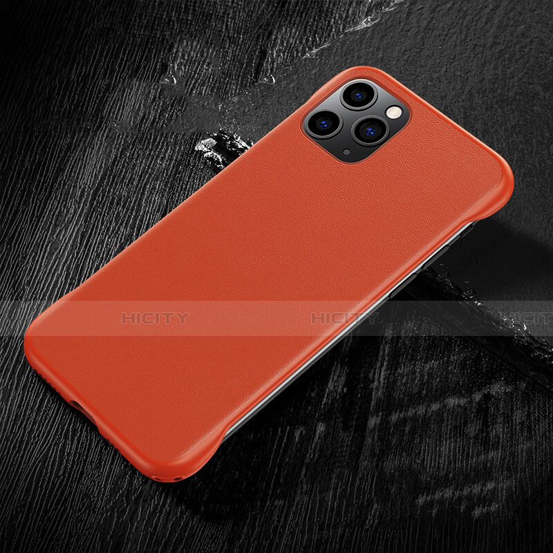 Funda Lujo Cuero Carcasa R08 para Apple iPhone 11 Pro Max Naranja