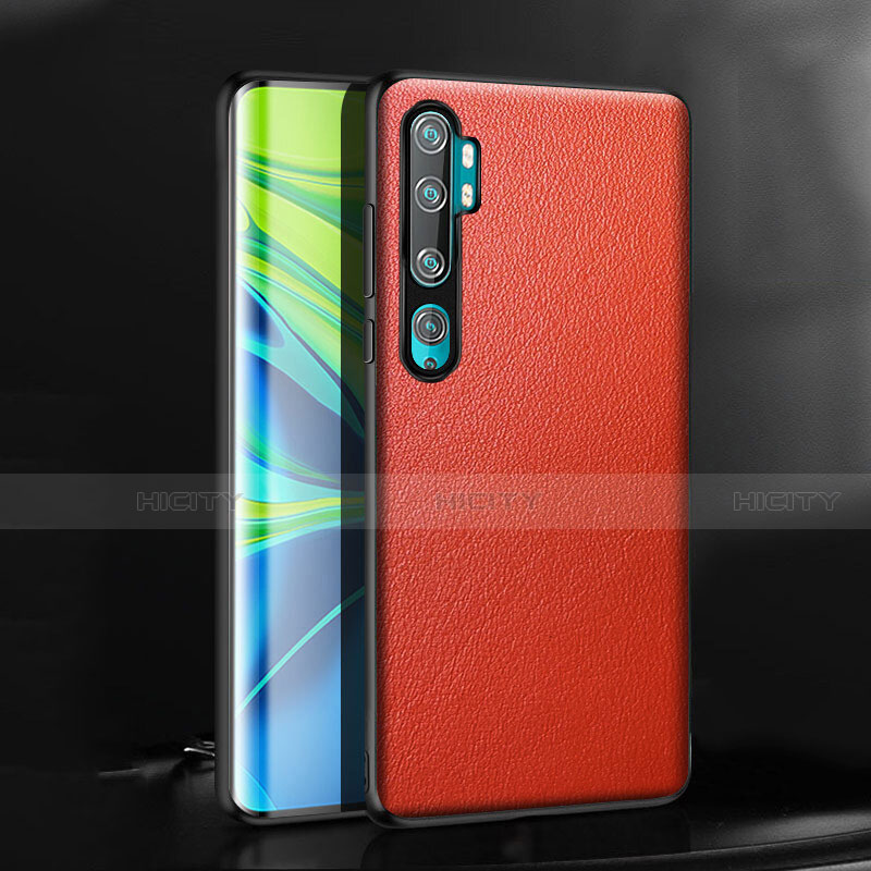 Funda Lujo Cuero Carcasa R08 para Xiaomi Mi Note 10 Pro Rojo