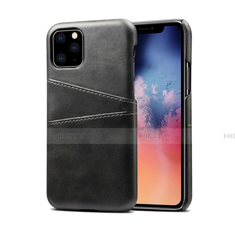 Funda Lujo Cuero Carcasa R10 para Apple iPhone 11 Pro Max Negro