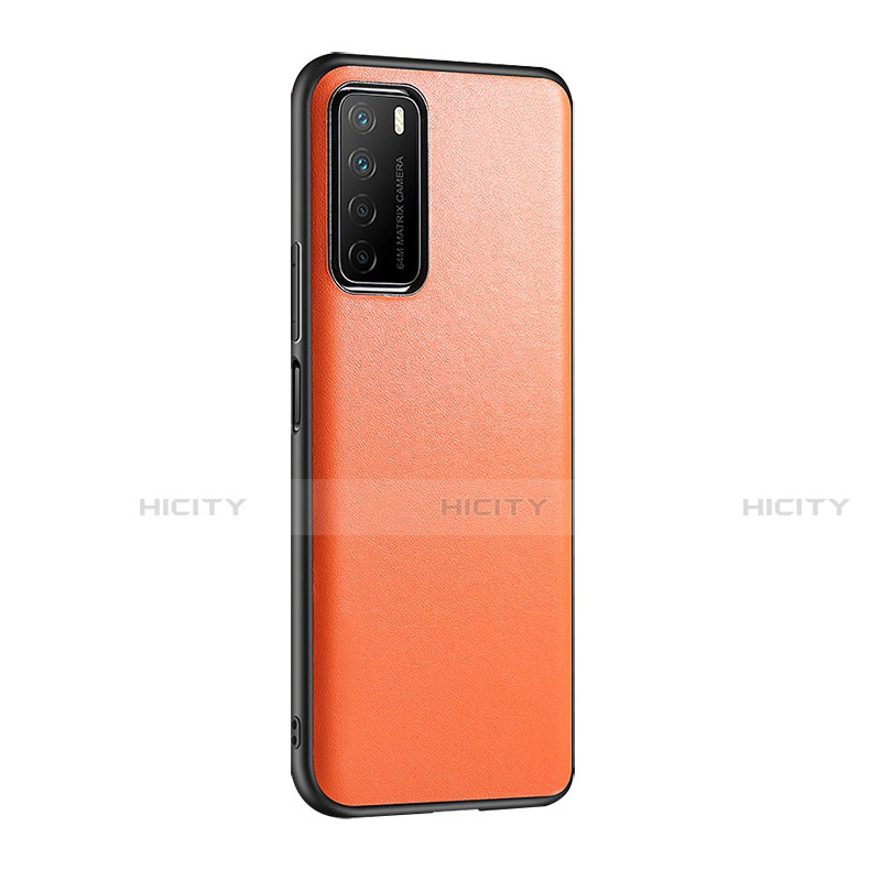 Funda Lujo Cuero Carcasa S01 para Huawei Honor Play4 5G Naranja