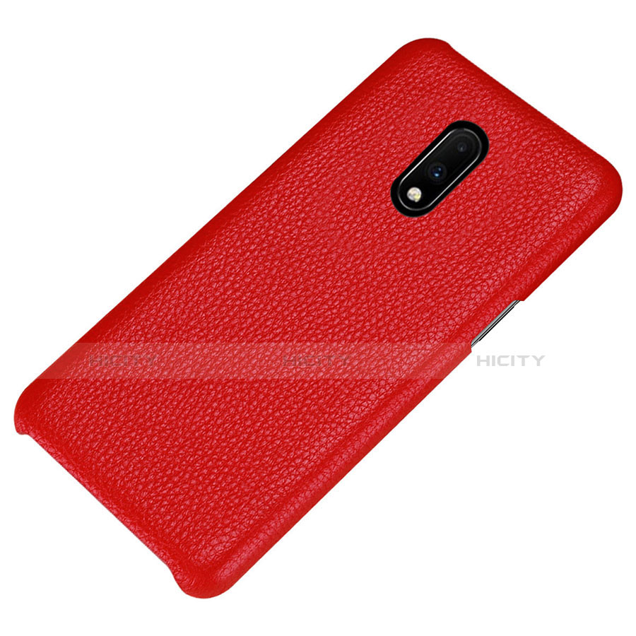 Funda Lujo Cuero Carcasa S01 para OnePlus 7 Rojo
