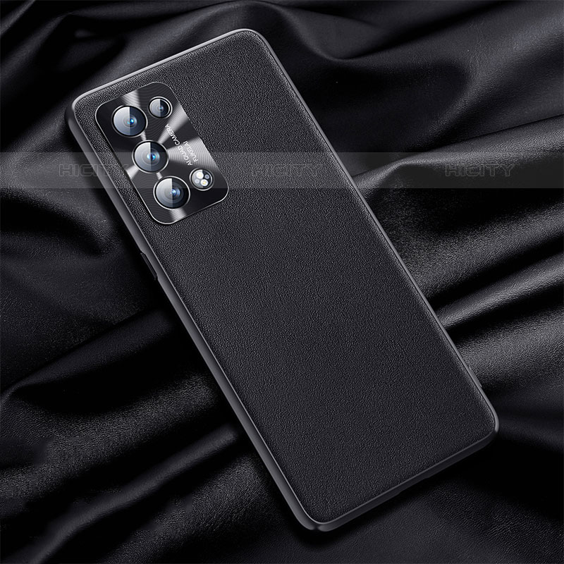 Funda Lujo Cuero Carcasa S01 para Oppo Reno6 Pro 5G Negro