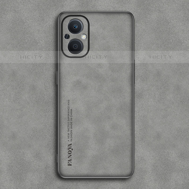 Funda Lujo Cuero Carcasa S01 para Oppo Reno8 Z 5G Gris