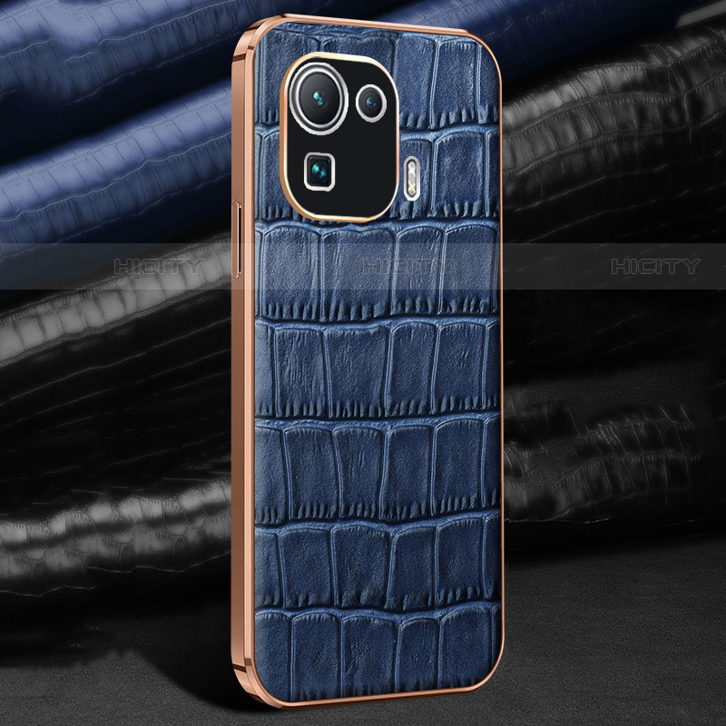 Funda Lujo Cuero Carcasa S01 para Xiaomi Mi 11 Pro 5G Azul